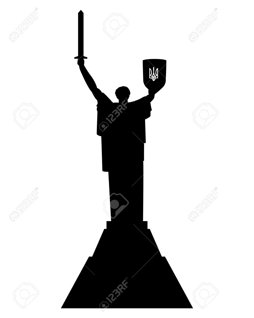 Motherland Monument In Kiev, Ukraine On A White Background Royalty.