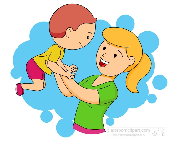 Mother And Child Playing Clipart.