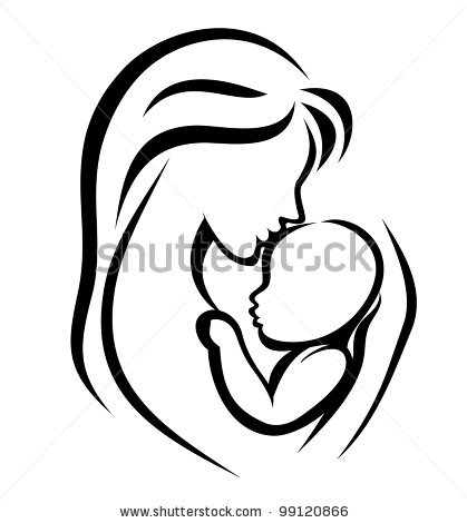 Mother Holding Child Clipart.