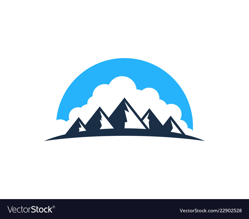 Cloud mountain logo icon design.