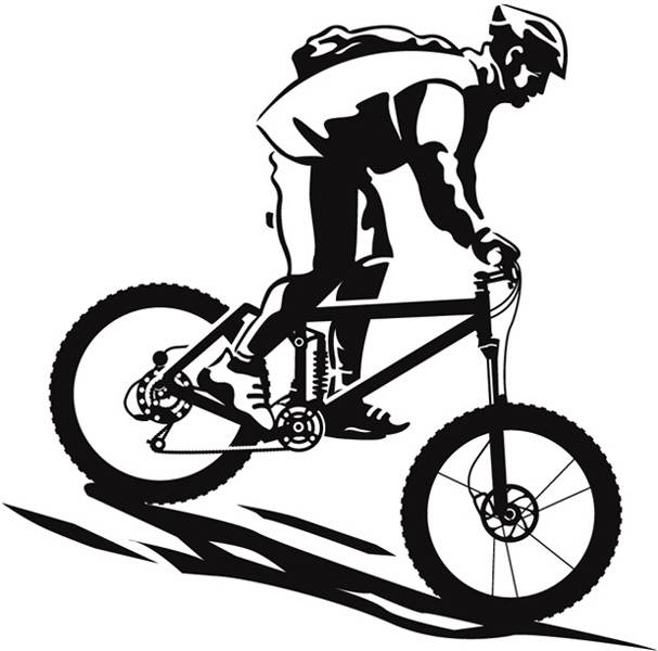 Downhill Mountain Bike Clip Art.