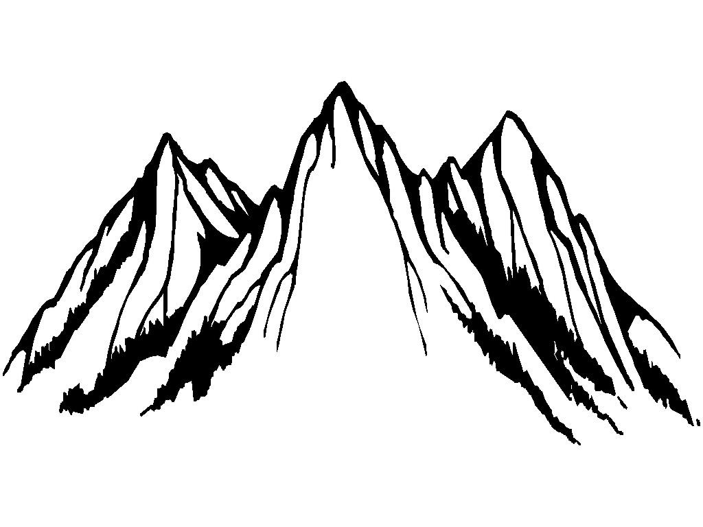 Mountain Drawing Outline.