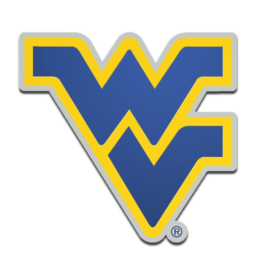 West Virginia Mountaineers Metallic Freeform Logo Auto Emblem.