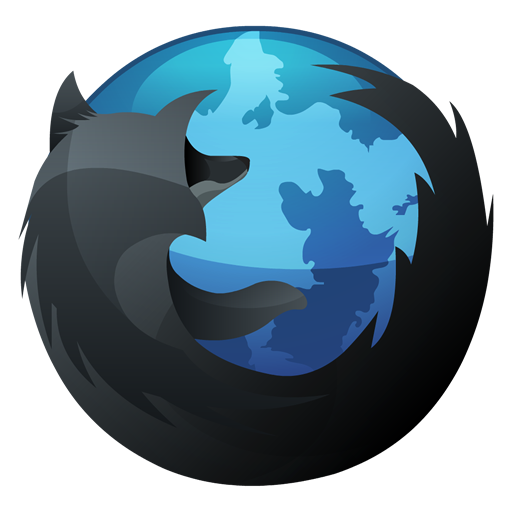 Mozilla Firefox Black And Blue Icon, PNG ClipArt Image.