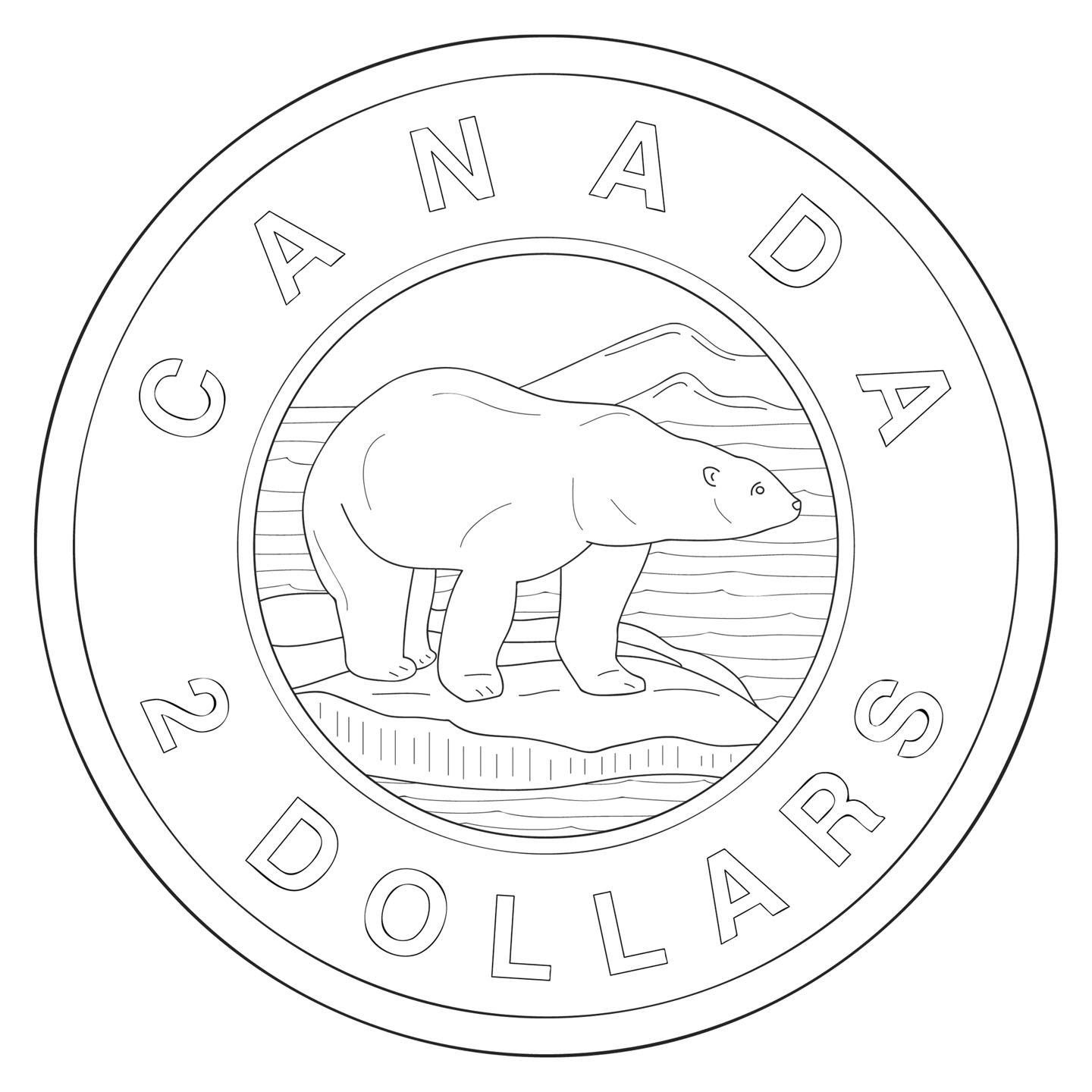 Clip Art: Canadian Money: Quarter Color.