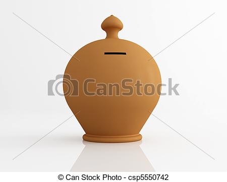 Clip Art of clay money box.