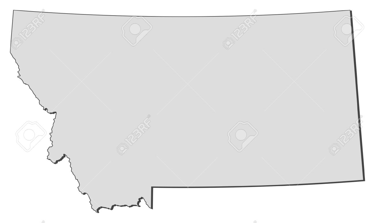 Map Of Montana, A State Of United States. Royalty Free Cliparts.