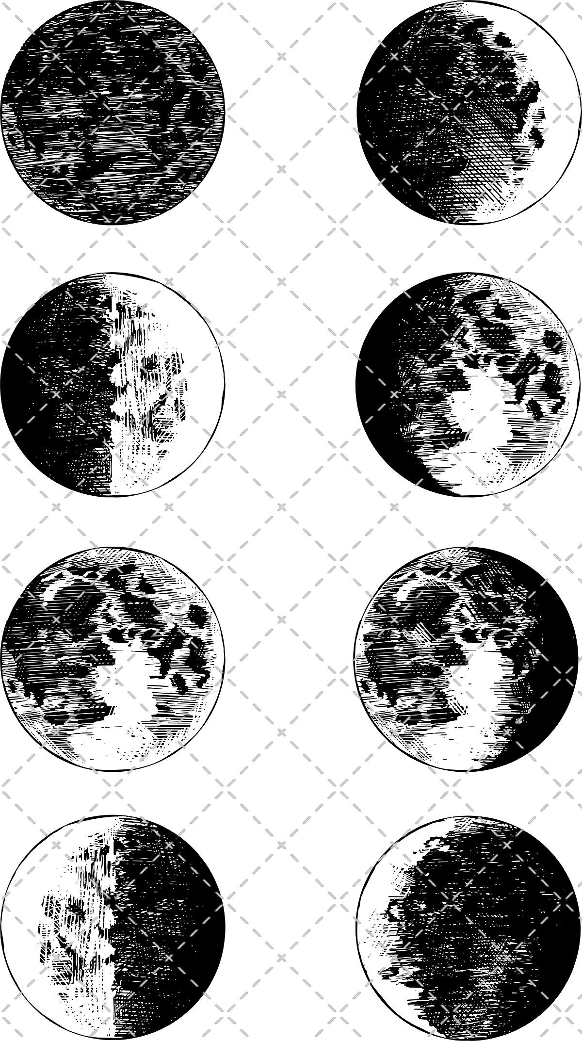 Moon Phases Clipart by MiksKS on @creativemarket #texture.