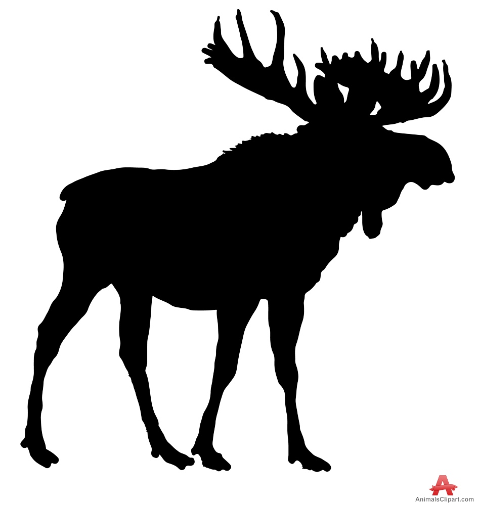 Moose silhouette clipart.