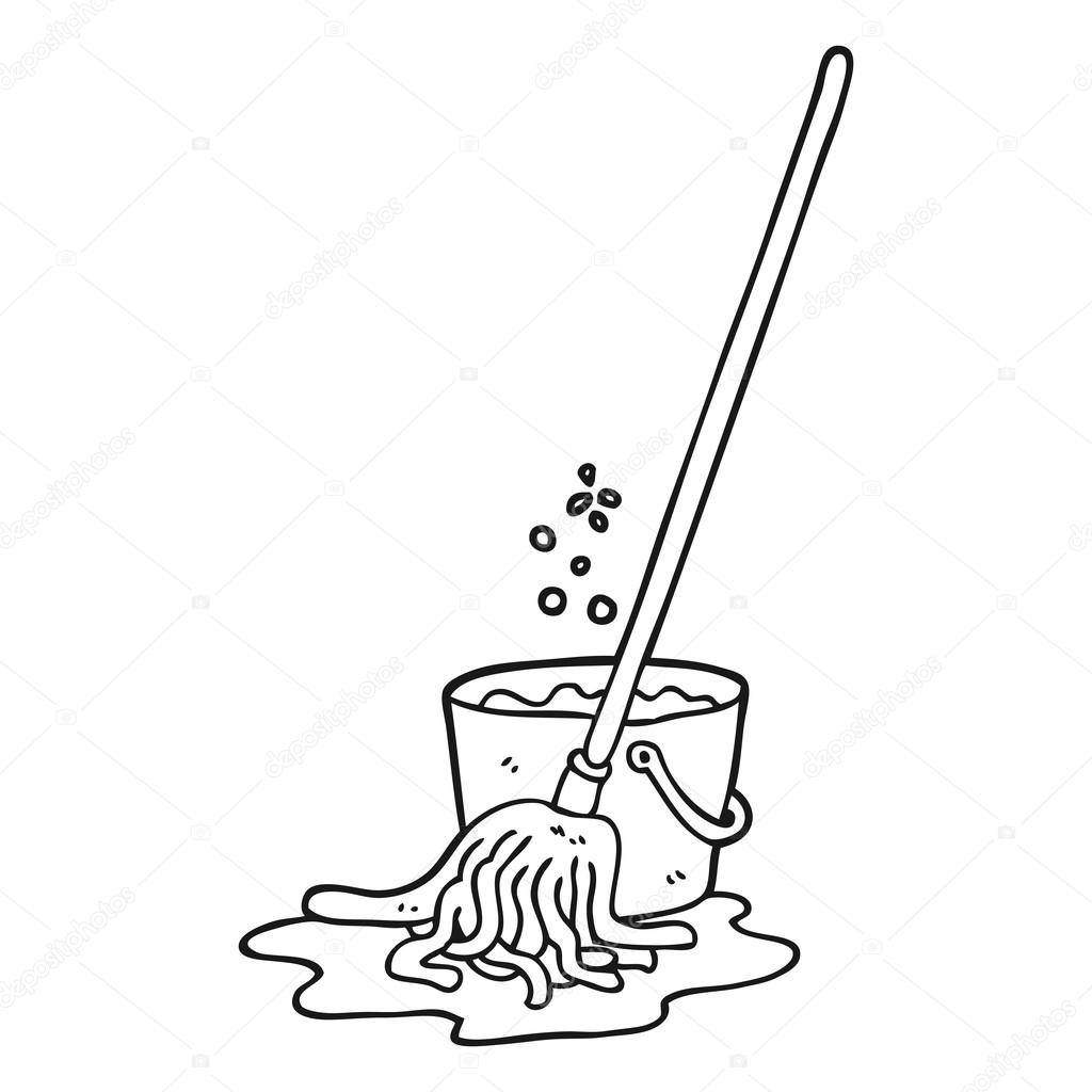 Clipart: clip art mop and bucket.