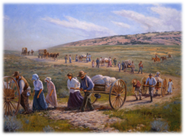 Download pioneer trek clipart Mormon handcart pioneers The.