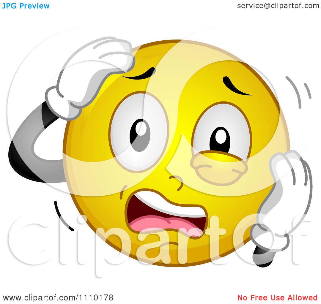 Clipart Yellow Smiley Stressing Out.