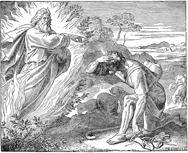 Moses at the Burning Bush.