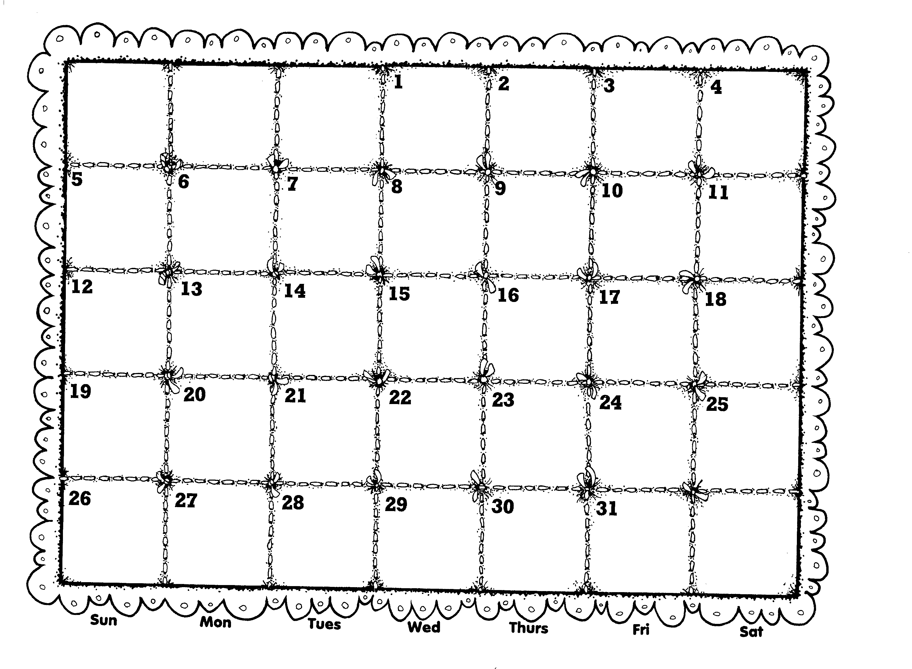 Calendar Clipart Black And White.