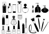 Clip Art of Cosmetic products .Vector collection on white for make.