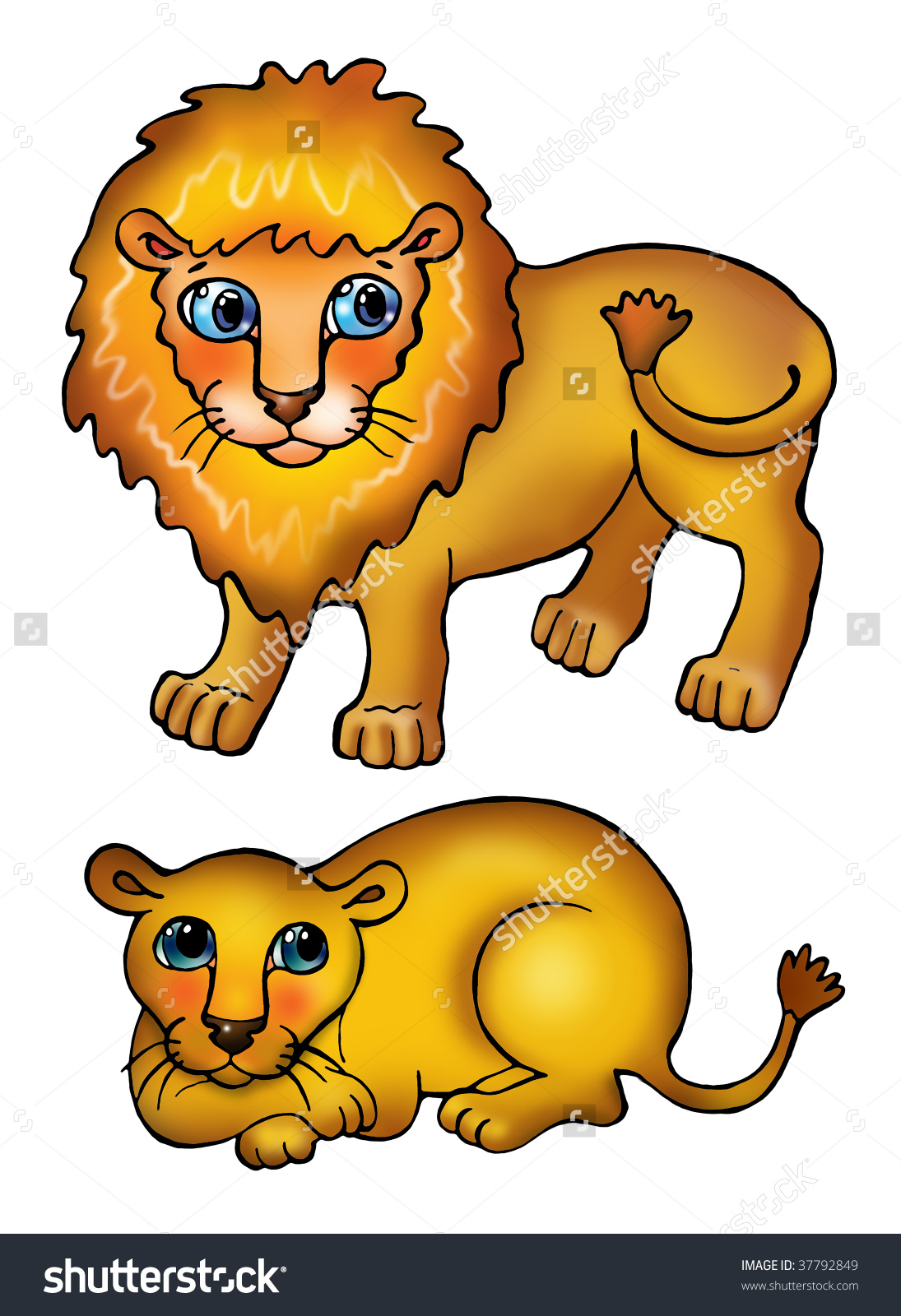 Showing post & media for Male and female lion cartoon.