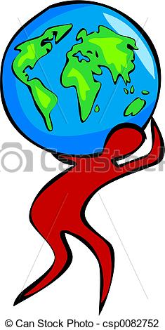 Clip Art of Carry the World.