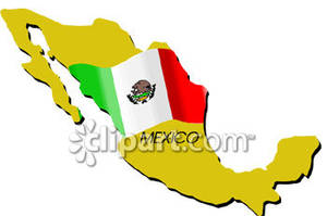 of Mexico With Flag.