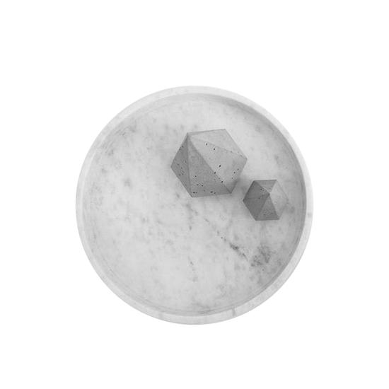 Minimalist Natural Marble Round Tray.