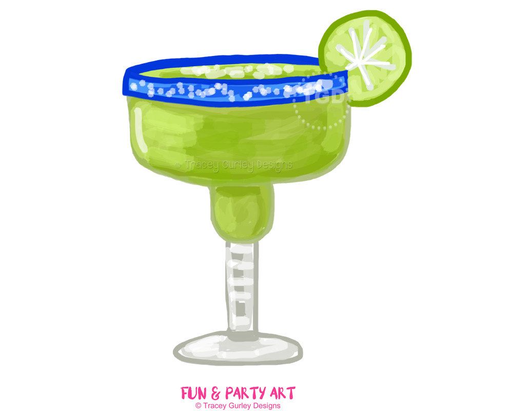 Margarita clipart margarita glass invitation art watercolor.