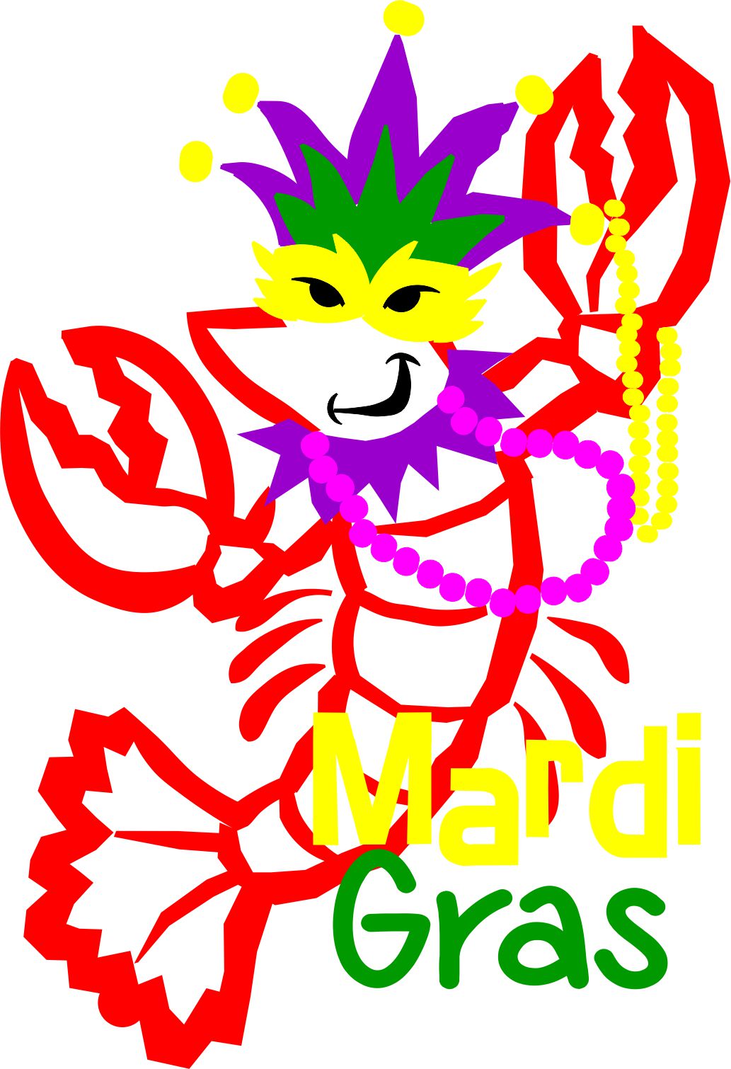 GGV 1076 Mardi Gras Crawfish SVG outline file.