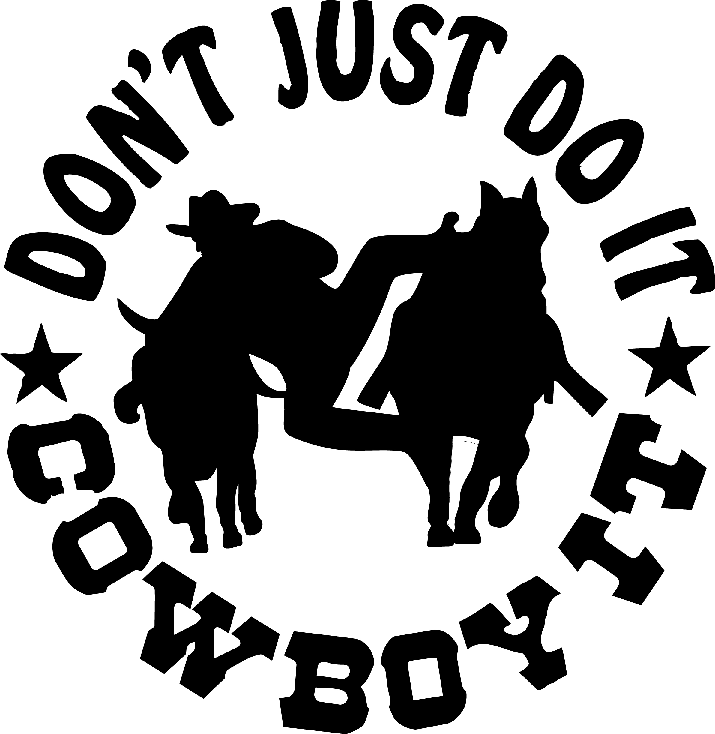 Steer Wrestling Clipart.