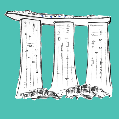 Marina bay sands clipart.