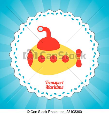 Clip Art Vector of maritime transport design.