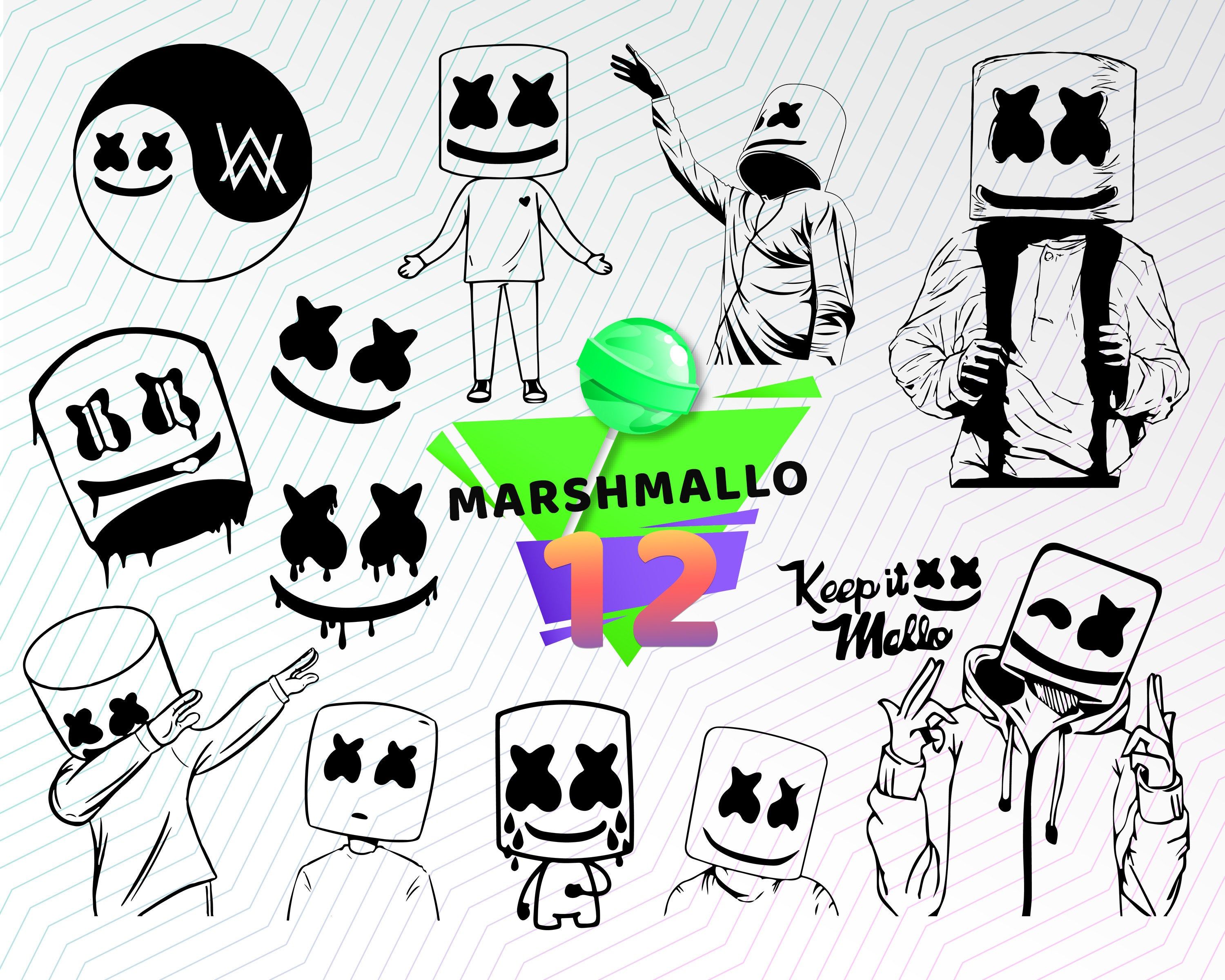 MARSHMALLO SVG, marshmello dj svg, marshmello t.