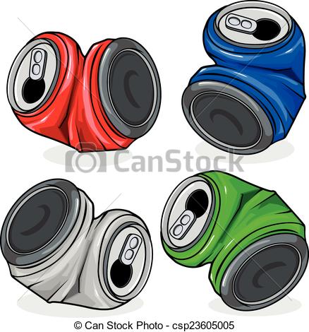 Vector Clipart of Crushed tin cans.