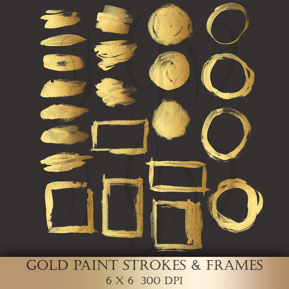 Gold Brush Strokes Clipart.