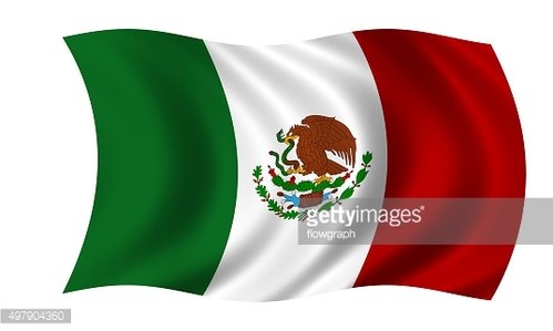 waving mexican flag Clipart Image.