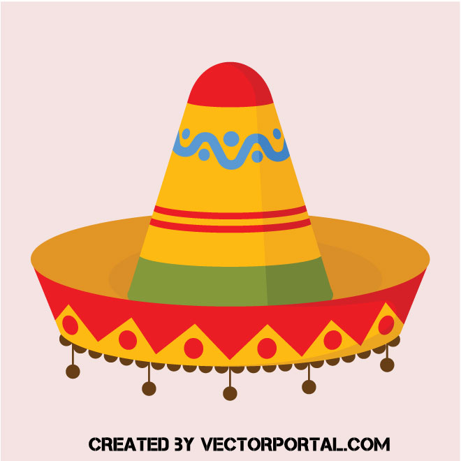 Mexican hat vector clip art.