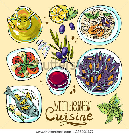 Mediterranean Food Stock Vectors, Images & Vector Art.