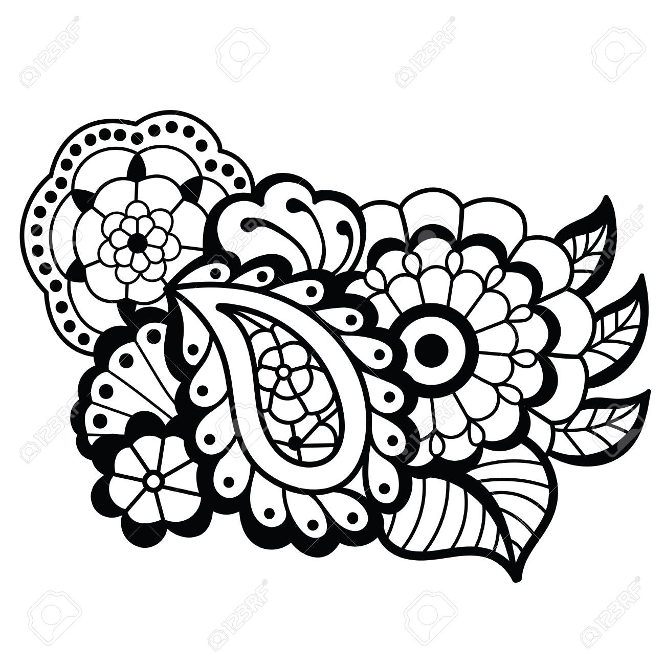 Mehndi design. Floral pattern. » Clipart Station.