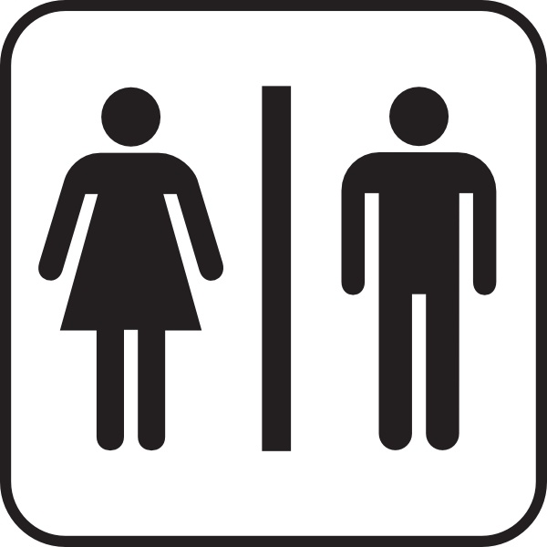 Men Women Bathroom clip art Free vector in Open office drawing svg.