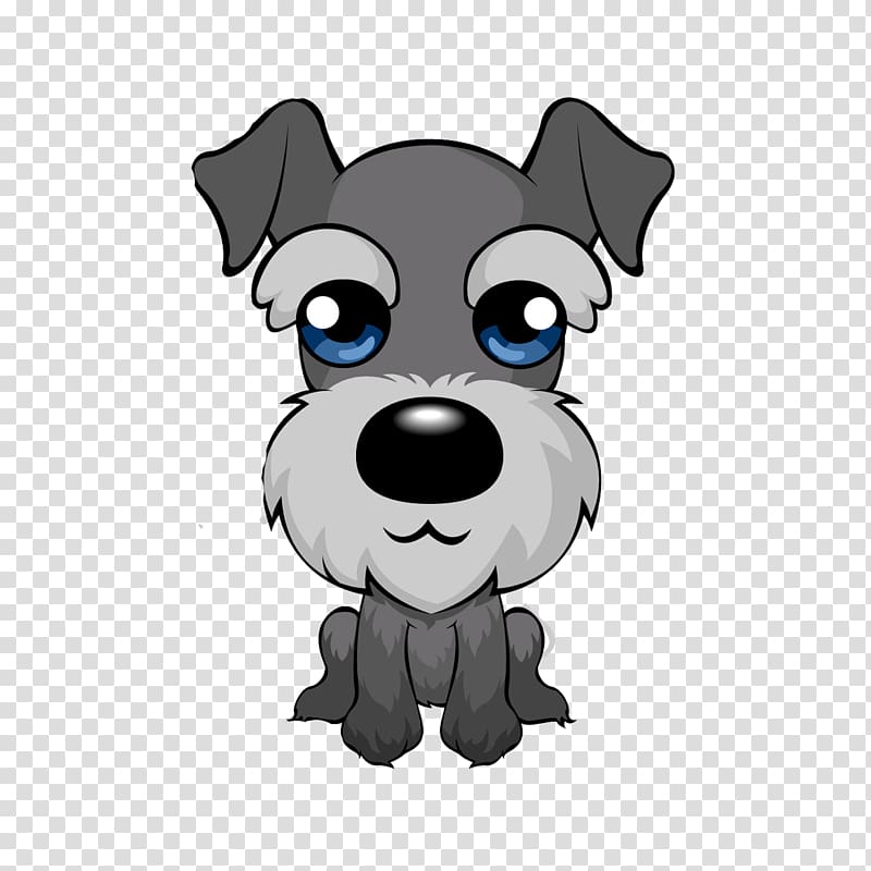 Gray schnauzer illustration, Miniature Schnauzer Puppy.