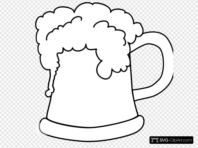 Beer Mug Outline Clip art, Icon and SVG.