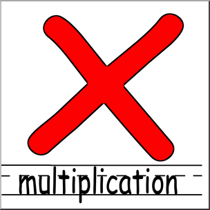 Clip Art: Math Symbols: Set 2: Multiplication Color Labeled.