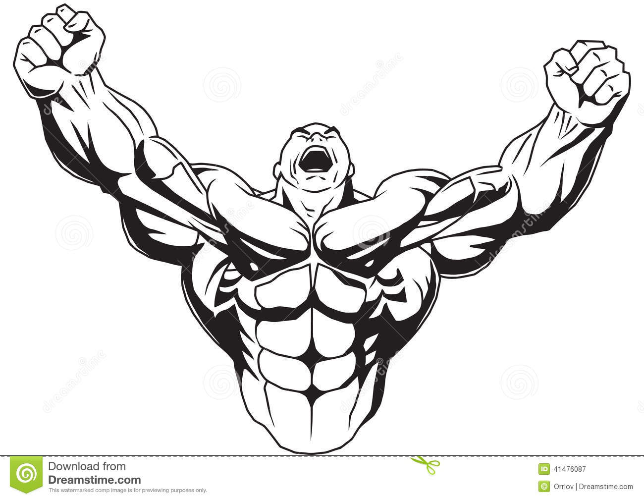 Muscle Man Clipart.