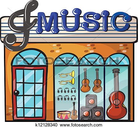 Clipart of A music store k12128340.