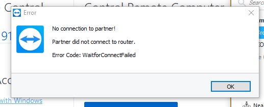 Partner did not connect to router.