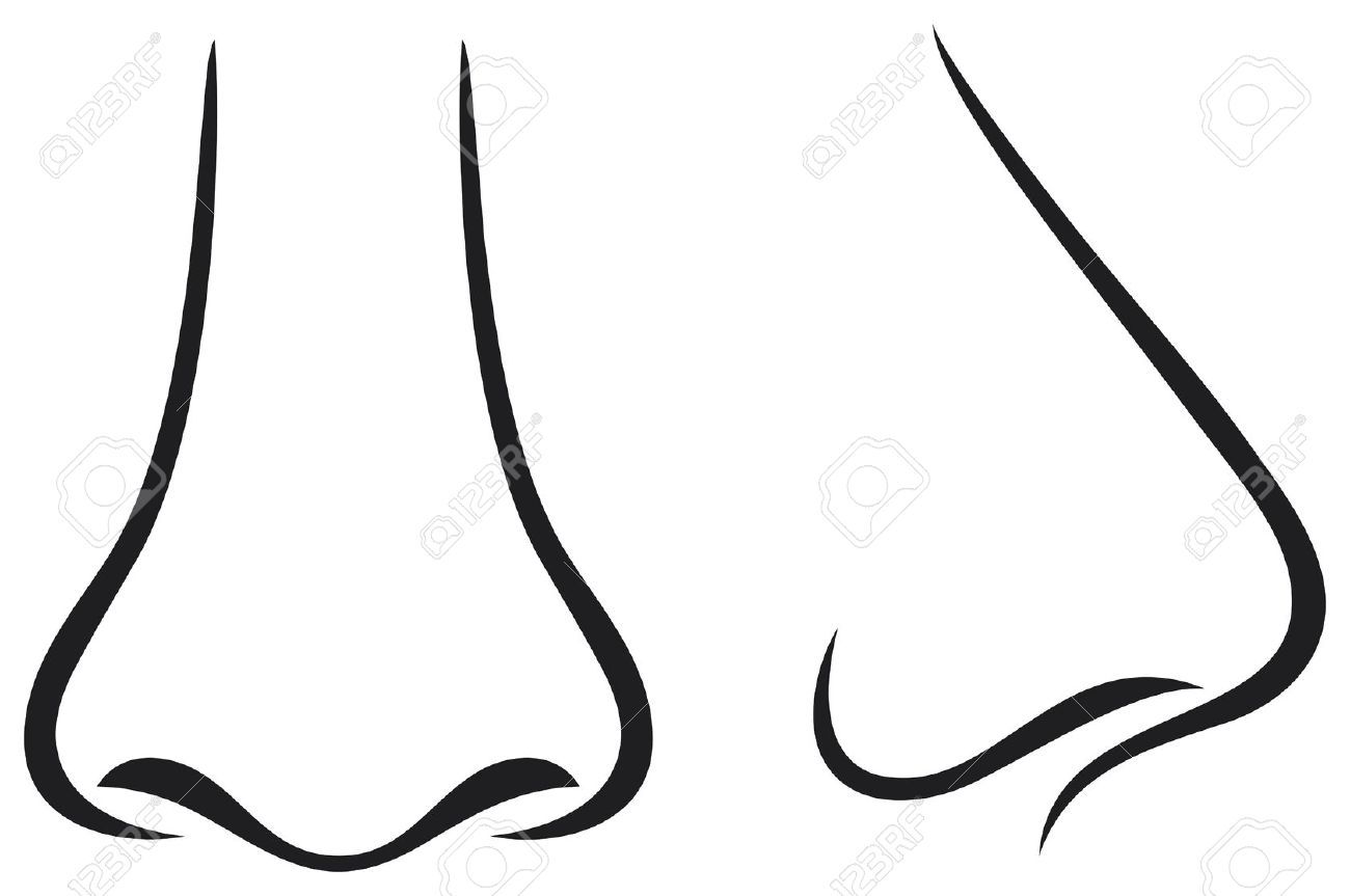 human nose clipart black and white.