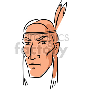 Native American man clipart. Royalty.