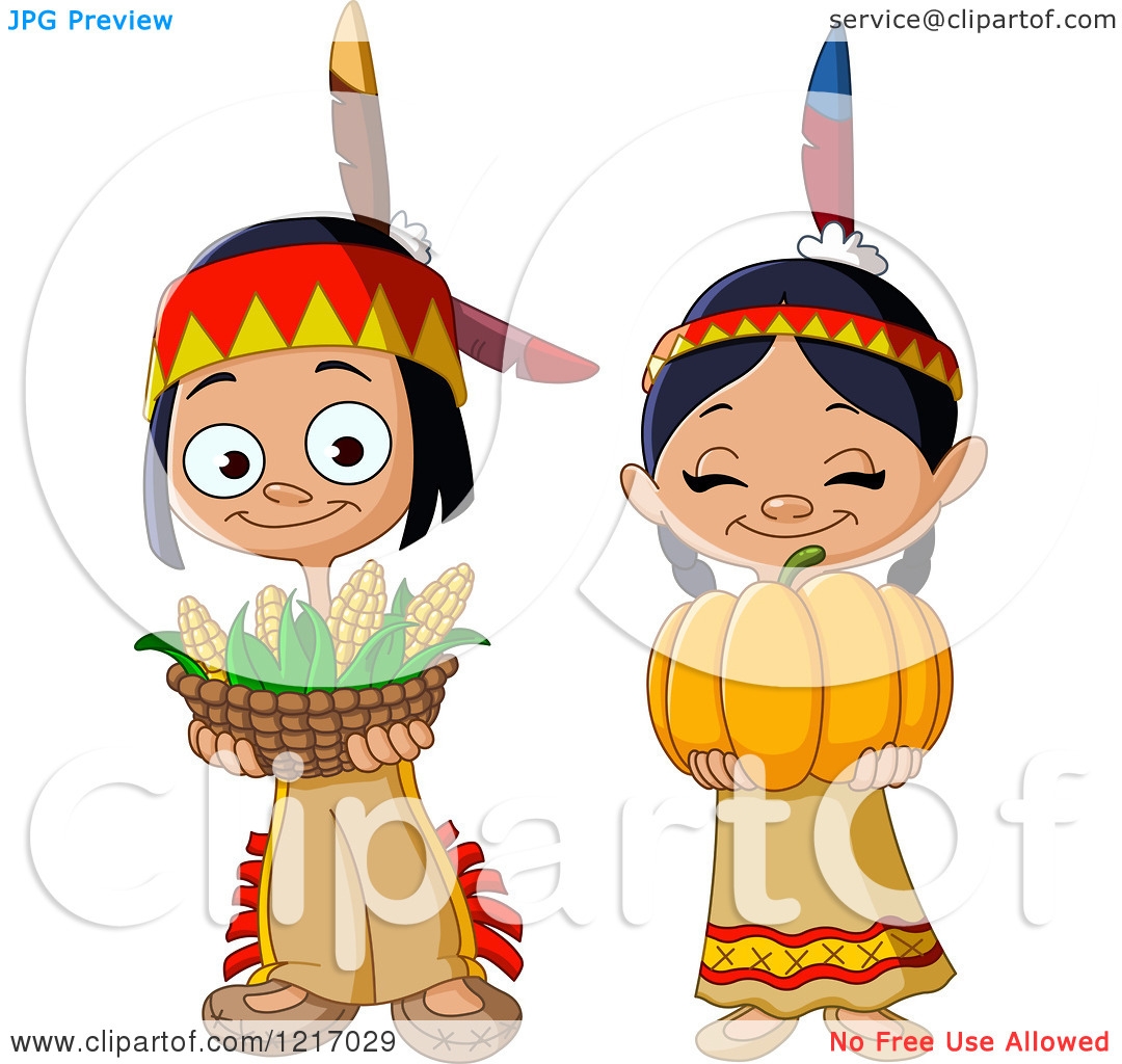 Native American Children Clipart.