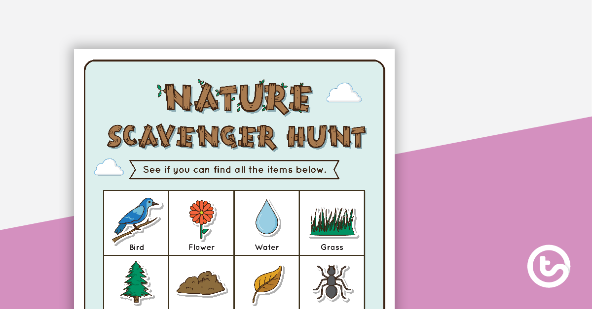 Nature Scavenger Hunt Grid Teaching Resource.