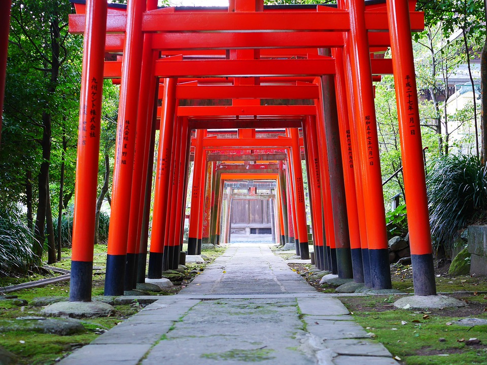 Free photo Shinto Japanese Style Shrine Torii Japan K.