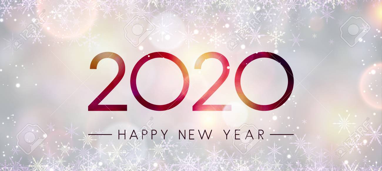 Happy New Year 2020 Banner Clipart.