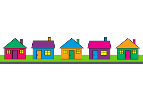 Neighborhood Houses Clipart.