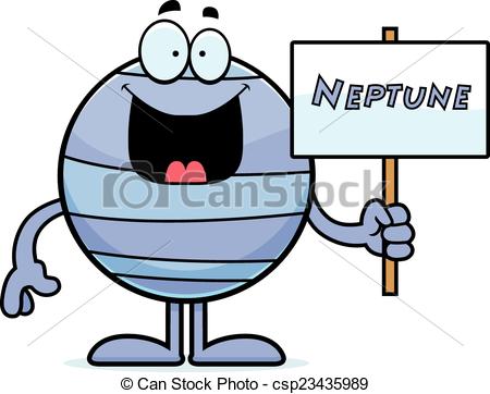 Vector of Cartoon Neptune Sign.